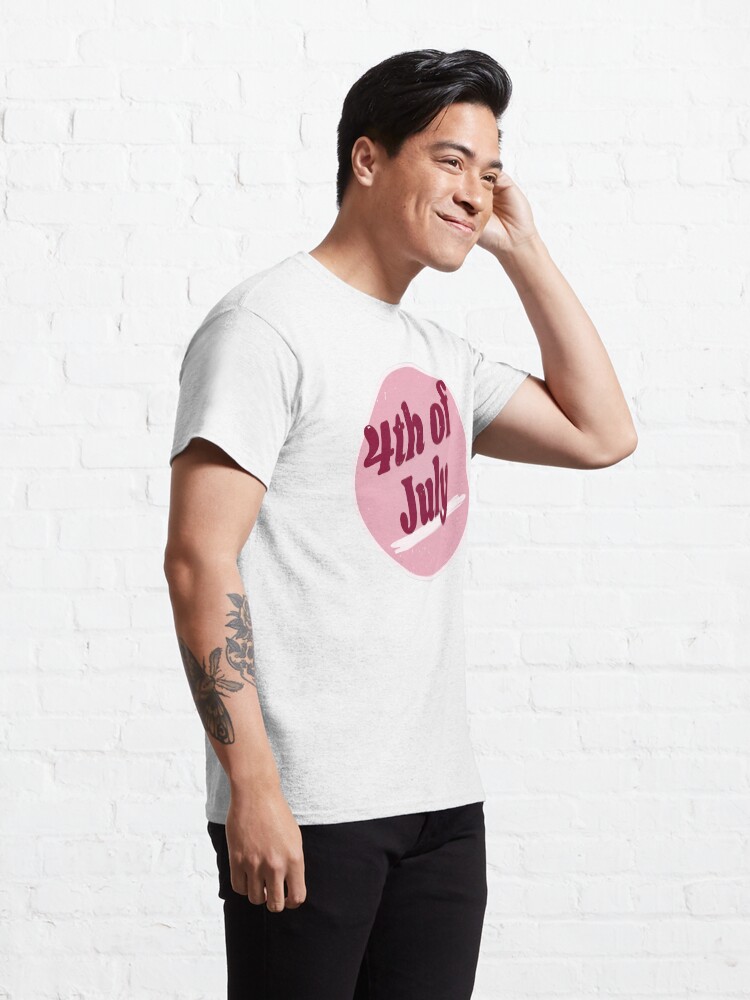 Alternate view of 4th Of July (Happy 4th Of July - Independence Day - Vintage Retro Purple Pink) Classic T-Shirt