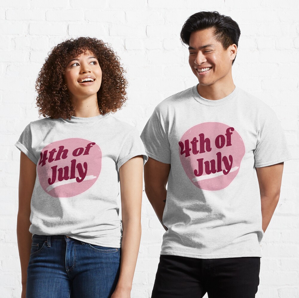 4th Of July (Happy 4th Of July - Independence Day - Vintage Retro Purple Pink) Classic T-Shirt