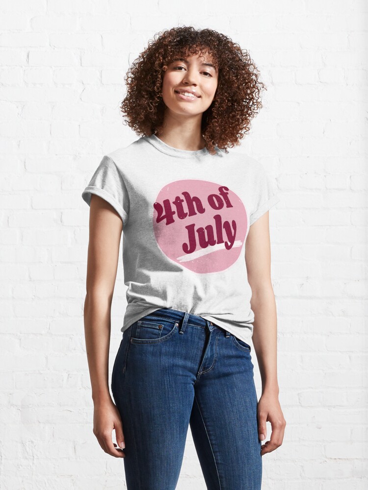 Alternate view of 4th Of July (Happy 4th Of July - Independence Day - Vintage Retro Purple Pink) Classic T-Shirt