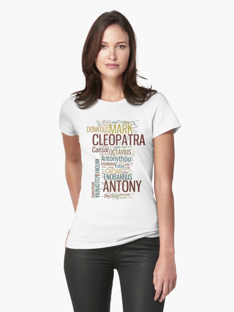Thumbnail 1 of 3, Fitted T-Shirt, Shakespeare's Antony & Cleopatra Word Play designed and sold by Styled Vintage.
