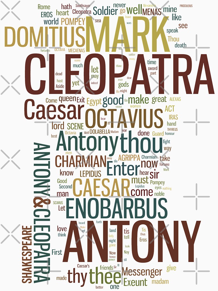 Thumbnail 3 of 3, Fitted T-Shirt, Shakespeare's Antony & Cleopatra Word Play designed and sold by Styled Vintage.
