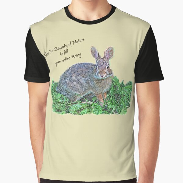 Wild Bunny Inspirational Animal Art Graphic T-Shirt
