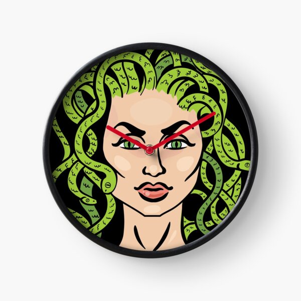 Greek Mythology Medusa Head Monster Snake Clocks Redbubble