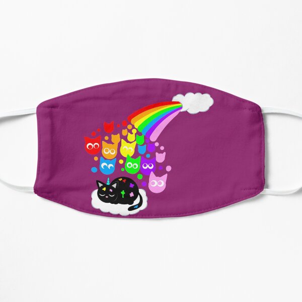 Kitty rainbow rain Mask