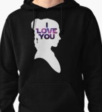 Star Wars Leia 'I Love You' White Silhouette Couple Tee Pullover Hoodie