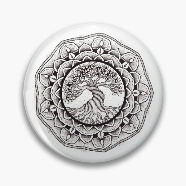 Item preview, Tree of life mandala in pen and ink dotwork designed and sold by René Voortwist Pen and Ink art.
