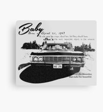 Baby Supernatural 67 Impala Metal Print