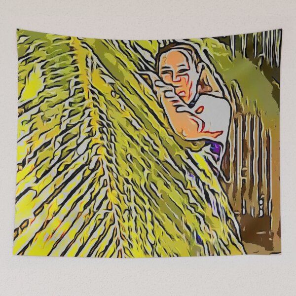 Item preview, Girl behind the palm tree designed and sold by LittleAngy.