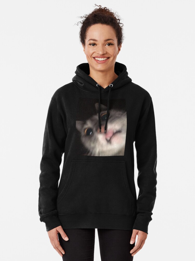 Funny Cat Meme Blur | Pullover Hoodie