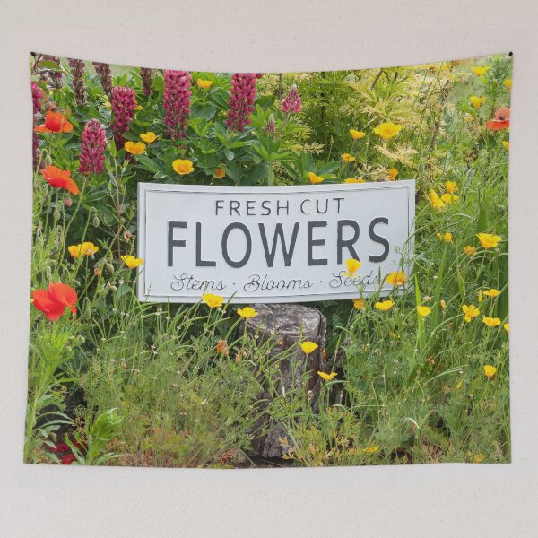 Item preview, Garden flowers with fresh cut flower sign 0769 designed and sold by simonbratt.