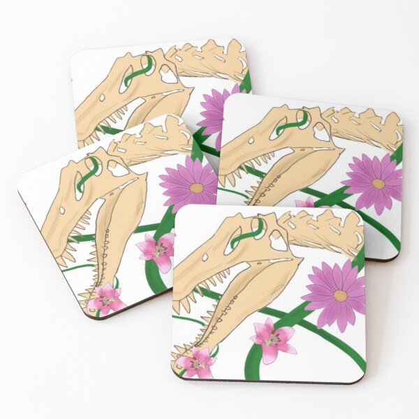 Item preview, spinosaurus skull with flowers designed and sold by Dawnfeather.
