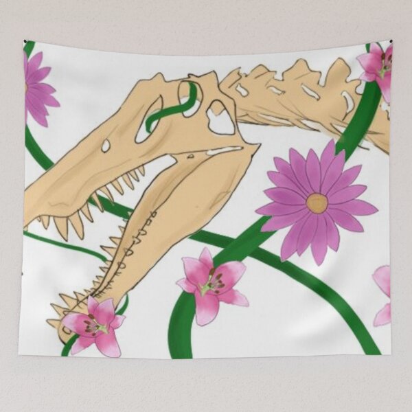Item preview, spinosaurus skull with flowers designed and sold by Dawnfeather.