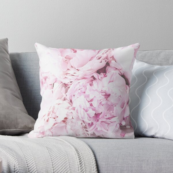 Pink Peonies in Bloom Throw Pillow