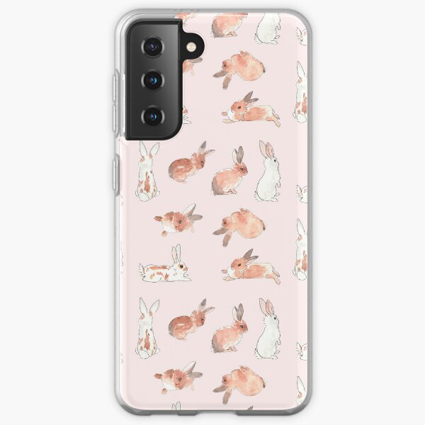 Bunny Rabbit Watercolor Stickers Samsung Galaxy Soft Case