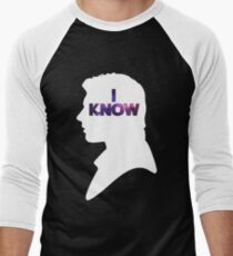 Camiseta ¾ bicolor para hombre Camiseta con la silueta blanca de Star Wars Han 'I Know'