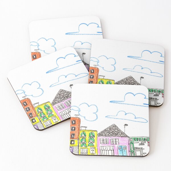 Item preview, Architecture Village Life Cozy Town Small Town designed and sold by MakiPrints.