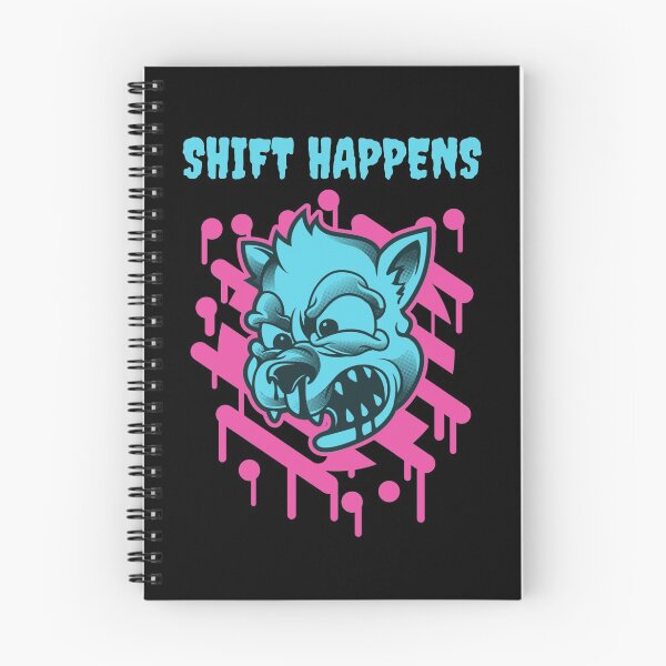 Item preview, Shift Happens Funny Toon Wolf Design - Neon Variant designed and sold by Figmenter.