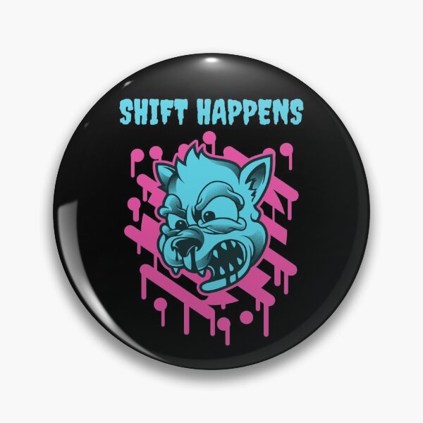 Item preview, Shift Happens Funny Toon Wolf Design - Neon Variant designed and sold by Figmenter.