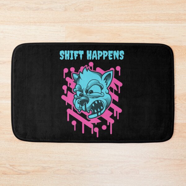 Item preview, Shift Happens Funny Toon Wolf Design - Neon Variant designed and sold by Figmenter.