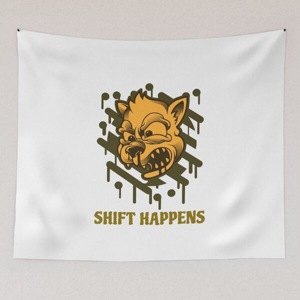 Item preview, Shift Happens Funny Toon Wolf Design - Brown Variant designed and sold by Figmenter.