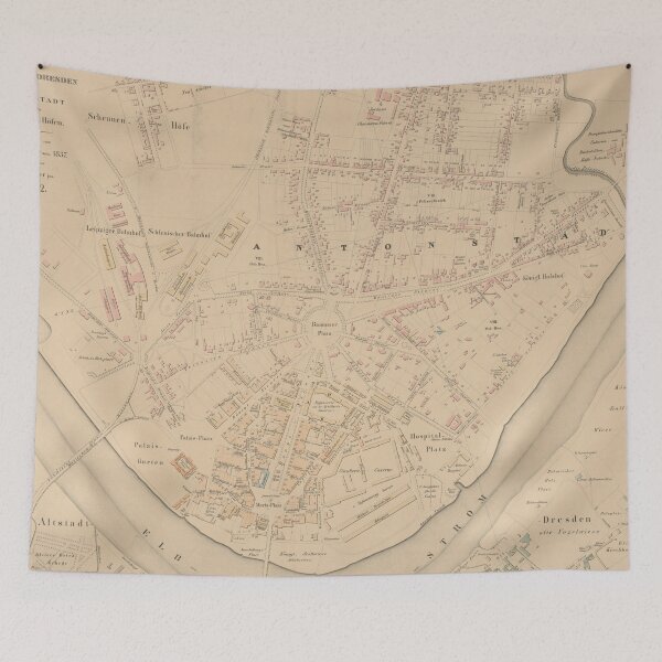 Item preview, Vintage Neustadt Antonstadt Map (1852) Desden Germany designed and sold by BravuraMedia.