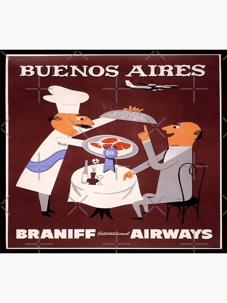 Discover Visit Buenos Aires - Old travel Ad Premium Matte Vertical Poster