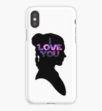 Star Wars Leia 'I Love You' Black Silhouette Couple Tee iPhone Case/Skin