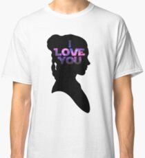 Star Wars Leia 'I Love You' Black Silhouette Couple Tee Classic T-Shirt