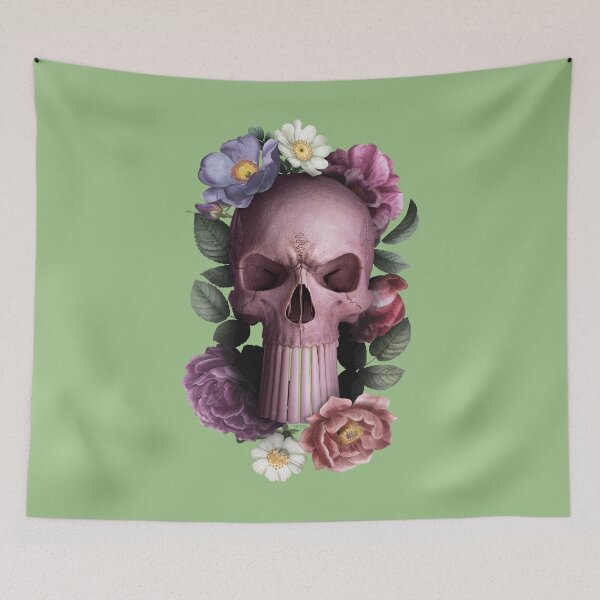 Item preview, skull and flowers and long teeth 04 designed and sold by Radu-Gabriel.