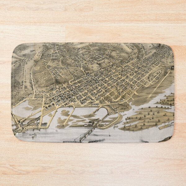 Item preview, Vintage Pictorial Map of Dubuque IA (1872) designed and sold by BravuraMedia.