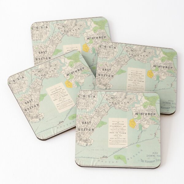 Item preview, Vintage East Boston, Winthrop & Chelsea MA Map (1896) designed and sold by BravuraMedia.