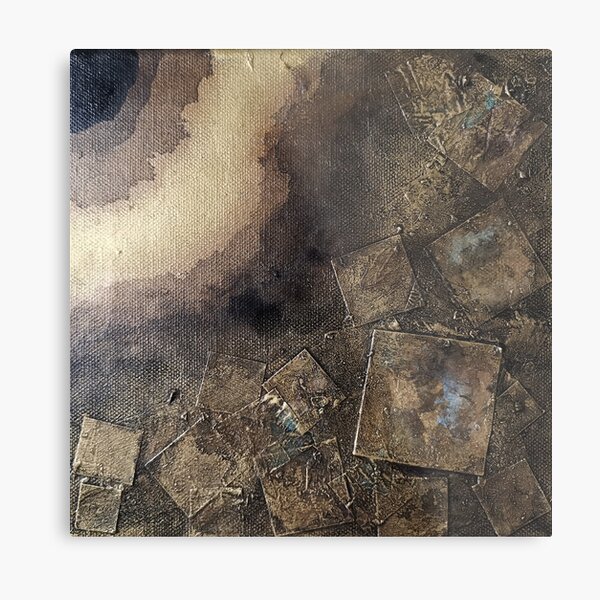 Autumn Gold squares Metal Print