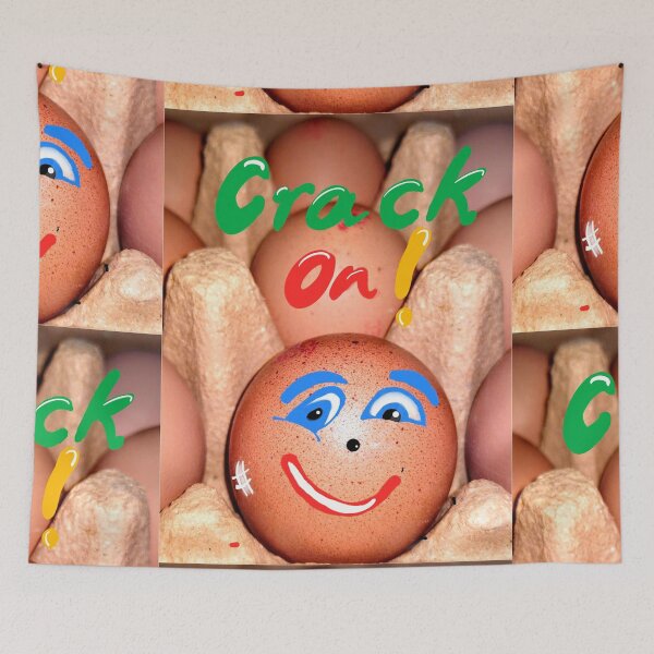 Item preview, Crack on motivational funny saying on an egg shell designed and sold by Artonmytee.