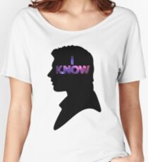Star Wars Han 'I Know' Black Silhouette Couple Tee Women's Relaxed Fit T-Shirt