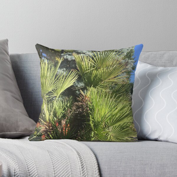 Green Plant Throw Pillow