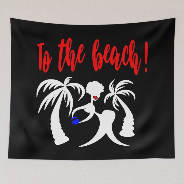 Item preview, To the beach  Men Women Youth -  Black Vintage t shirt designed and sold by Galina Kostyaeva.