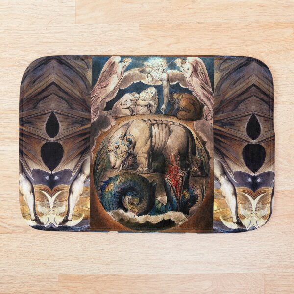Behemoth and Leviathan , Earth and Sea Monsters Bath Mat