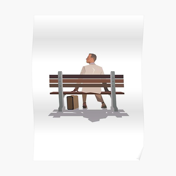 Forrest Gump assis sur un banc Poster