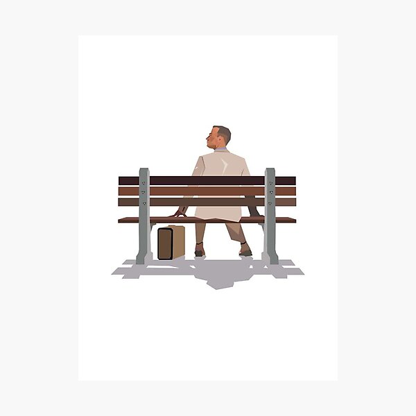 Forrest Gump sitting on a bench Photographic Print