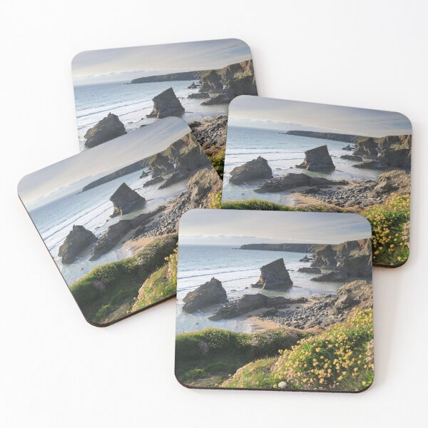 Item preview, Spring flowers above Bedruthan Beach designed and sold by bitm2007.