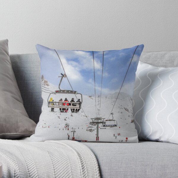 Ski Lift Throw Pillow