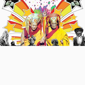 Artwork thumbnail, Dali Lama Spiritual Unity T-Shirt by mindofpeace