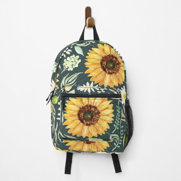 Item preview, Sunflowers and Daisies | Watercolor | Green | Pattern designed and sold by Harpley Design Studio.