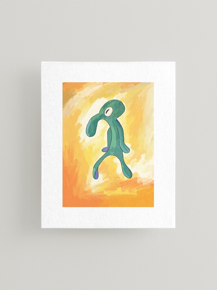 Bold and Brash Squidward painting Spongebob Mounted Print