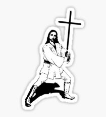 Jesus with Saber T-Shirt Sticker