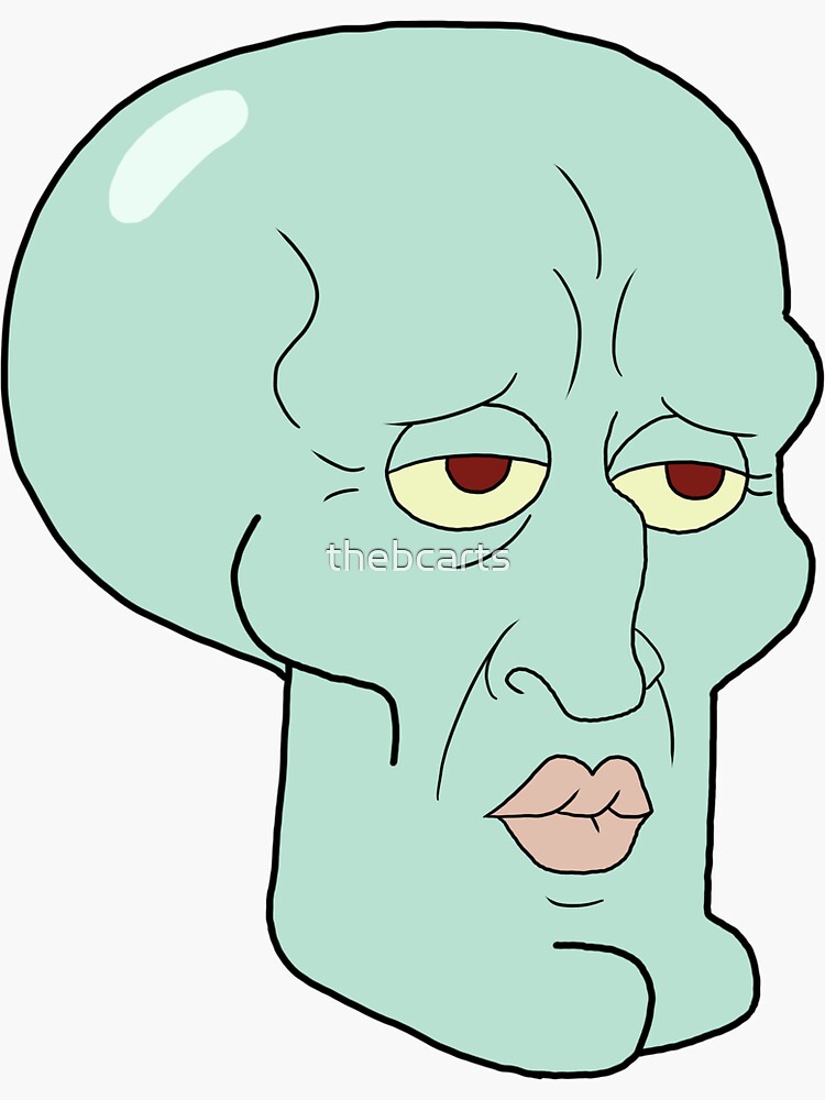 Handsome Squidward Spongebob Sticker By Thebcarts Redbubble