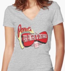 Fish Fingers & Custard Women's Fitted V-Neck T-Shirt