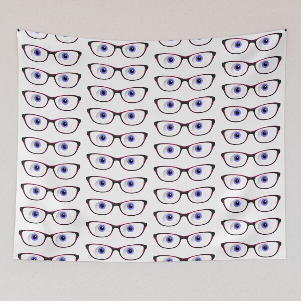 Item preview, Blue Cartoon Eyes With Ladies Glasses designed and sold by MarkUK97.