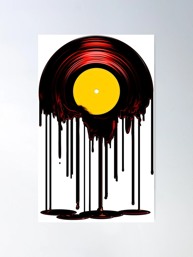  WickedGoodz Retro Dripping Vinyl Record Decal - Music