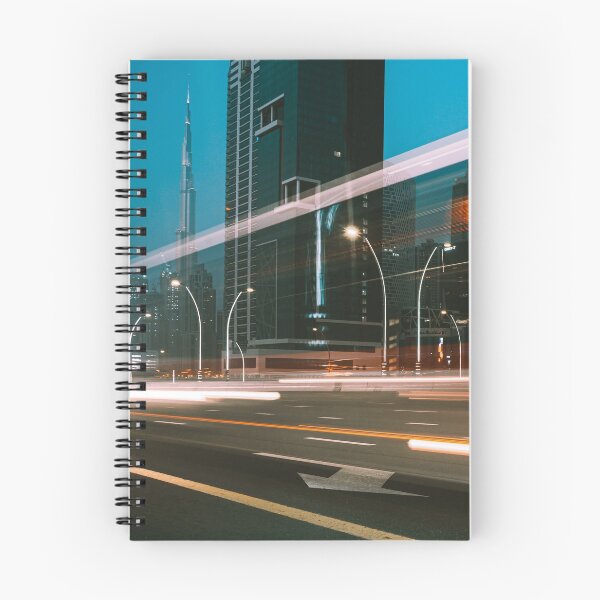 Item preview, Dubai Sheikh Zayed Road highway by night with Burj Khalifa skyscrapers in the background designed and sold by michieldros.